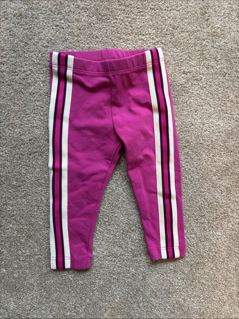 Tea Collection - 6-9m Magenta Side-Stripe Leggings